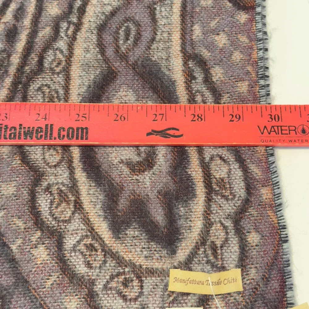 Manifattura Tessile Chiti Scarf Purple Paisley Italian Wrap NEW 82x30 Shawl